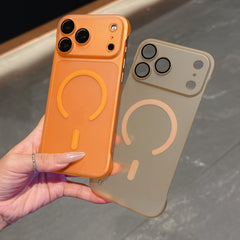 Frameless Ultra Thin Matte Translucent For Magsafe Case for iPhone 17Air 16 15 14 Plus 13 12 11 17 Pro Max Hard PC Frosted Cover