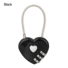 Heart Shaped 3 Digit Password Lock Luggage Travel Suitcase Locker Case Supply Code Drawers Padlock Security Tool Accessories