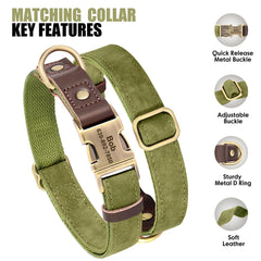 Personalized Dog Collar Leash PU Leather Dog Collars With Walking Lead Rope Free Custom Pet ID for Small Large Dogs Pug Pet Shop