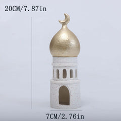 Ramadan Ornaments Resin Material Mosque Islamic Castle Statue Family Tabletop Atmosphere Decoration Architectural Style Gift
