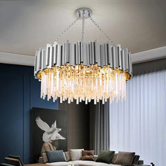 Luxury Crystal LED Ceiling Lamp Modern Gold Silver Living Room Chandelier Home Decoration Dining Room Pendant Lights