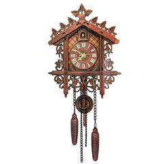 Vintage Cuckoo Clock Wall Handcrafted Wooden Wall Clock Silent for Home Decor Nordic Antique Style Electronic Wall Cuccu Watch