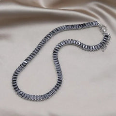 Korean Zircon Inlaid Copper Necklace Luxury Party Jewelry