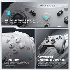 Machenike Gamepad Wireless Gaming Controller G5 Pro Elite Hall Trigger Joystick Mecha-Tactile Buttons For Switch PC Android IOS