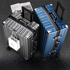 2024 New High-End Aluminum Frame Luggage Bag Thickened Travel Suitcase for Men And Women Students Large Capacity Password Box