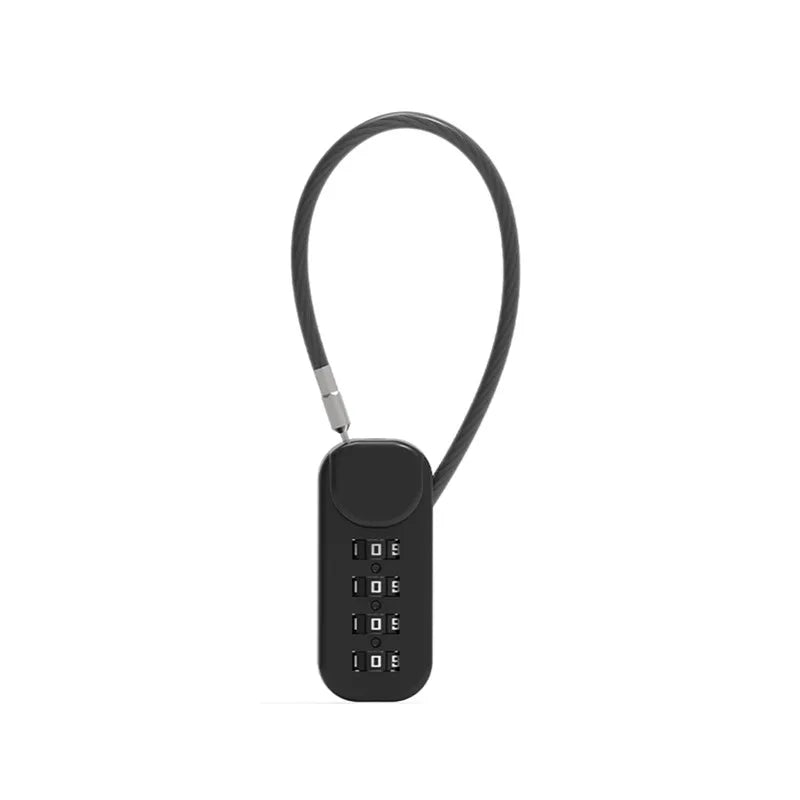 Zinc Alloy 4 Digit Password Lock Portable Anti-Theft Wire Rope Dormitory Cabinet Lock Padlock Luggage Combination Lock Home
