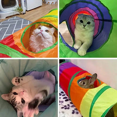 Cat Tunnel Tube Kitty Tunnel Bored Cat Pet Toys Peek Hole Toy Interactive for Indoor Cats Exercise Fun Reduce Anxiety Durable Pet Shop