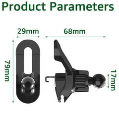 17mm Ball Head Car Air Vent Clip for Car Phone Holder Mount Universal Car Air Outlet Hook Clamp for Mobile Phone GPS Brackets
