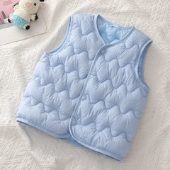 Kids Warm Vest Winter Girls Boys Thicken Waistcoat Outerwear Children Teens Cotton Solid Color Jackets Vest for 1-6Years