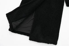 Women’s Winter Double-Breasted Velvet Long Coat