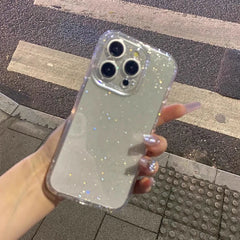 Soft Glitter Transparent Phone Case For iPhone 11 12 13 14 15 16 17 Pro Max Plus Air Shockproof Silicone Clear Bumper Cover