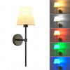 Wireless battery powered wall lamp rechargeable wall lamp dimmable detachable bulb remote control 10 color wireless wall lamp - black-1pcs