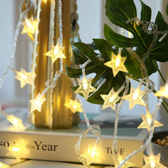 Muslim Ramadan Festival Supplies Star LED Light String Battery Powered EID Mubarak Ornaments Ramadan Decoration for Home Party