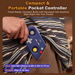 IINE Retro Pocket Chronos Controller Nintendo Layout, Hall Effect Joysticks, 1000Hz Polling Rate,Portable for Switch/PC/Mobile