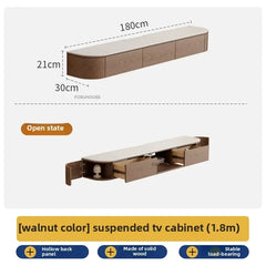 Solid Wood Suspended TV Stand Creative Wall-mounted Storage TV Cabinet Living Room Furniture Home Designer Center Table h