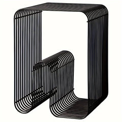 Modern Scandinavian Metal Coffee Table Living Room Furniture Sleek  Side Table Minimalist Storage for Magazines and Books