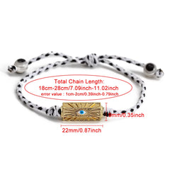Lucky Eye Adjustable Colorful Braided Rope Bracelet Turkish Evil Eye Bead Copper Zircon Charm Bracelet for Women Men Jewelry