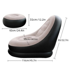 Inflatable Lazy Sofa Chair PVC Flocking Foldable Corner Sofa With  Lunch Lounge Chair Set Living Room Furniture