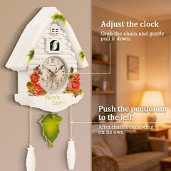 Cuckoo Wall Clock Europeanstyle Creativity Wall-Mounted Clock On-time Time Reminder For Livingroom Home Children Room Decoration