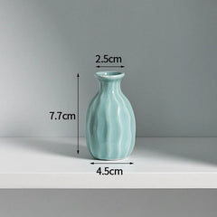 Ins Ceramics Flower Vase Nordic Hydroponics Vases Creative Room Decor Mini Flower Bottle Pots Desktop Ornament Craft