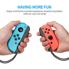 GAMINJA 2Pcs Gamepad Wrist Strap For Switch Joycon Replacement Joy Con Controller Wrist Strap Lanyard Built in Aluminum Alloy