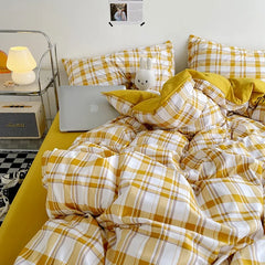 Skin-friendly Quilt Cover Plaid Style Duvet Covers Double Side Bed Cover постельное белье Home Comforter Covers(No Pillowcase)