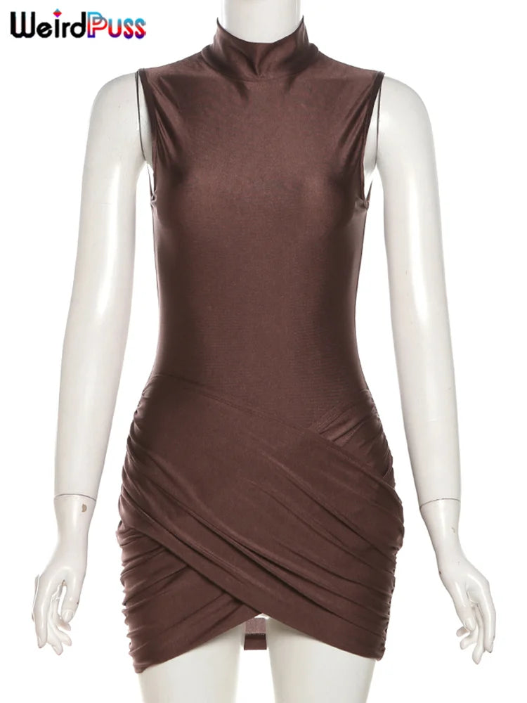Women’s Ruffle Bodycon Mini Dress – Sexy Party Clubwear