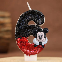 Hot Happy Birthday Number 0-9 Candles Cartoon Mickey Minnie Mouse Candle Cake Cupcake Topper Party Decoration Supplies DIY Gifts