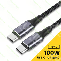 100W USB C To Type C Cable PD 3.1 240W Fast Charging Charger Cord USB-C 5A Type C Data Cable For Macbook iPad Samsung Xiaomi 2m