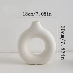 Nordic White Vase Designed Plastic Pot Bud Bottle Floral Arrangement Display Bottle Living Room Decor