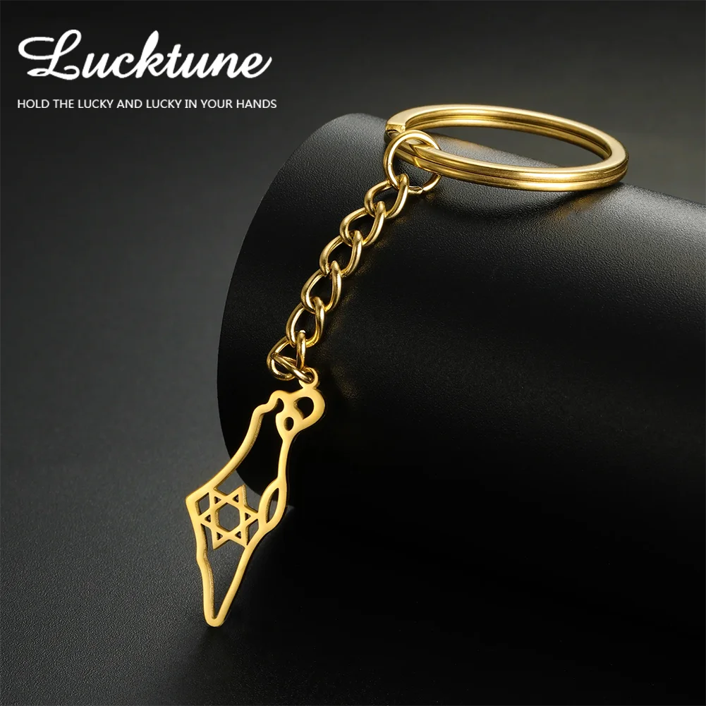 Lucktune Israel Star of David Pendant Keychain for Women Men Stainless Steel Jewish Keyring Judaism Jewelry Gift Wholesale 2025