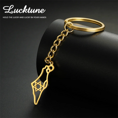 Lucktune Israel Star of David Pendant Keychain for Women Men Stainless Steel Jewish Keyring Judaism Jewelry Gift Wholesale 2025