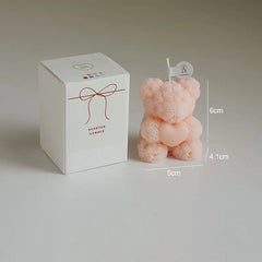 Cute Rose Bear Candle Romantic Cute Soy Wax Aromatherapy Small Scented Relaxing Birthday Wedding Party Gift Home Decor