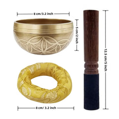 Miwayer Tibetan Singing Bowl Set Sound Bowl Meditation Bowl Unique Gift Helpful for Meditation Yoga Stress Relief