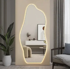 Smart Mirror with LED, Full-length Mirror Wall-mounted or Bracket-mounted, Dressing Mirror Suitable for Clothing Stores, Bedroom