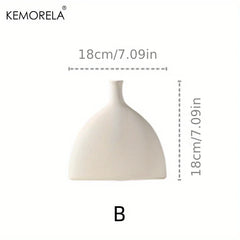 Nordic Ceramic Vase Circular Hollow Donuts Flower Pot Home Living Room Decoration Accessories Interior Office Desktop Decor Gift