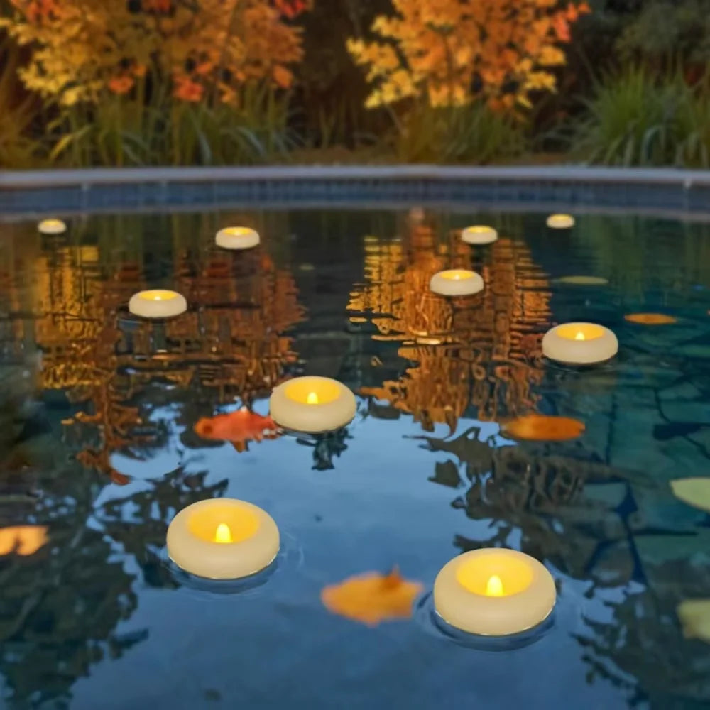 Waterproof Flameless Tea Light Candle Tealight Float Electric Candle Wedding Valentine Decoration Smokeless Candles Light