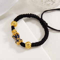 Chinese Fengshui Bracelet Pi Xiu Pi Yao Attract Wealth Health Good Luck Wristband Adjustable Red Black Rope Chain Charm Bracelet