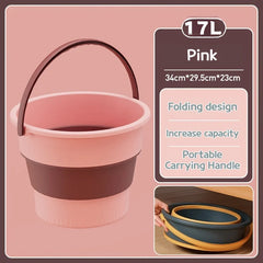 5/10/17L Portable Folding Bucket Multifunctional Thickened Silicone Bucket for Car Washing and Fishing Camping Folding Bucket