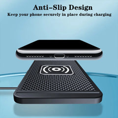 Car Wireless Charger Silicone Non Slip Pad for iPhone 17 16 15 14 Samsung Car Wireless Phone Chargers Fast Charging Station