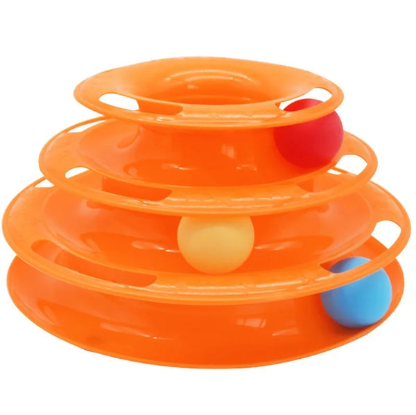 Pet toys Three-layer ball cat Turntable Cat interactive educational track toy cat space tower play plate Pet Shop