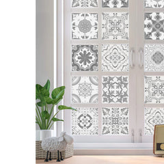 24 pieces of Mandala Retro Pattern Glossy Self-adhesive Tile Stickers for Kitchen and Bathroom Removable Waterproof Wall Sticker Home Decor