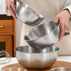 1-3 Stainless Steel Bowl Set with Scale for Cooking Baking Food Storage Large Capacity Mixing Bowls for Home Cooking Essentials, Kitchen Tools