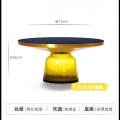 German Design Living Room Bedside Table, Sofa Side Table, Coffee Table, Indoor Round Glass, Nordic Light Luxury Coffee Table Bedroom Furniture