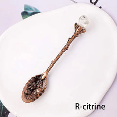 Natural Crystal Tumbled Stone Spoon Magic Energy Divination Halloween Spirit Souvenir Gift Home Decor Christmas Graduation Gift