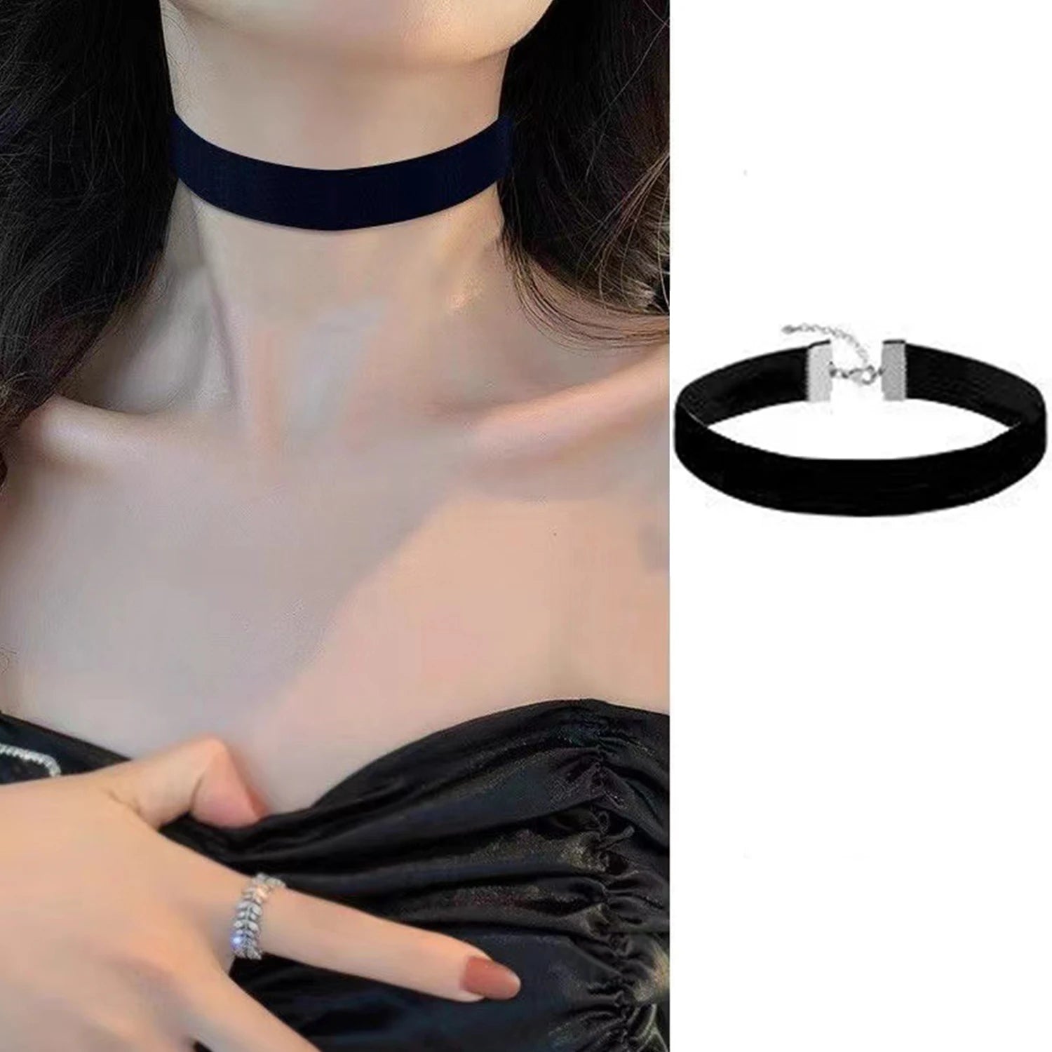 Fashion Sexy Punk Gothic Black Velvet Choker Necklaces Simple Vintage Clavicle Neck Chain Girls Party Jewelry Accessories