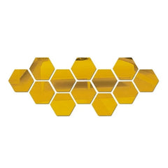 Hexagon Acrylic 3D Mirror Wall Stickers – DIY Decor Set