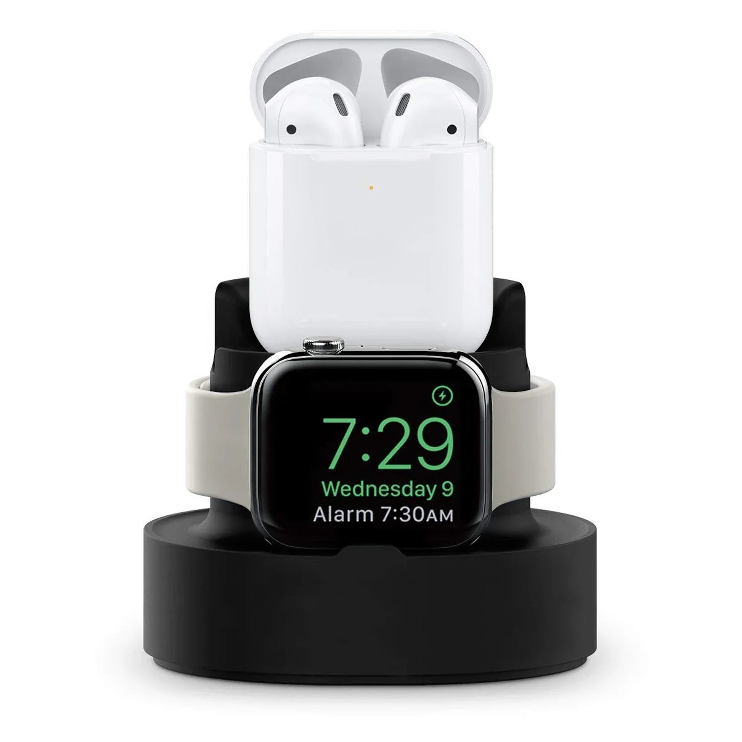 New Upgraded 2-in-1 Silicone Stand for Apple Watch iphone for Airpods Charging Base for iwatch Night Dock for IPhone14 15Pro Max