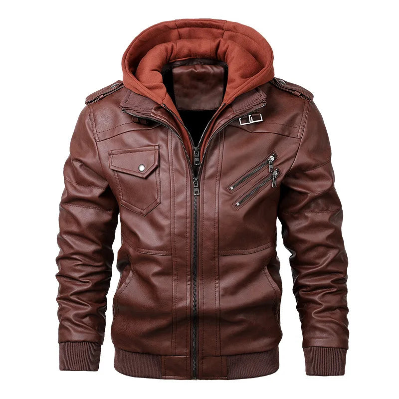 Men's Leather Jackets Autumn Casual Motorcycle PU Jacket Biker Leather Coats Brand Clothing EU Size SA722