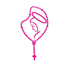 Rosary Virgin Mary Fatima vinyl catholic laptop car bumper stickers decals Catholic Religous Virgen Latin God